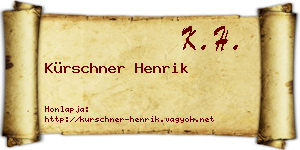 Kürschner Henrik névjegykártya